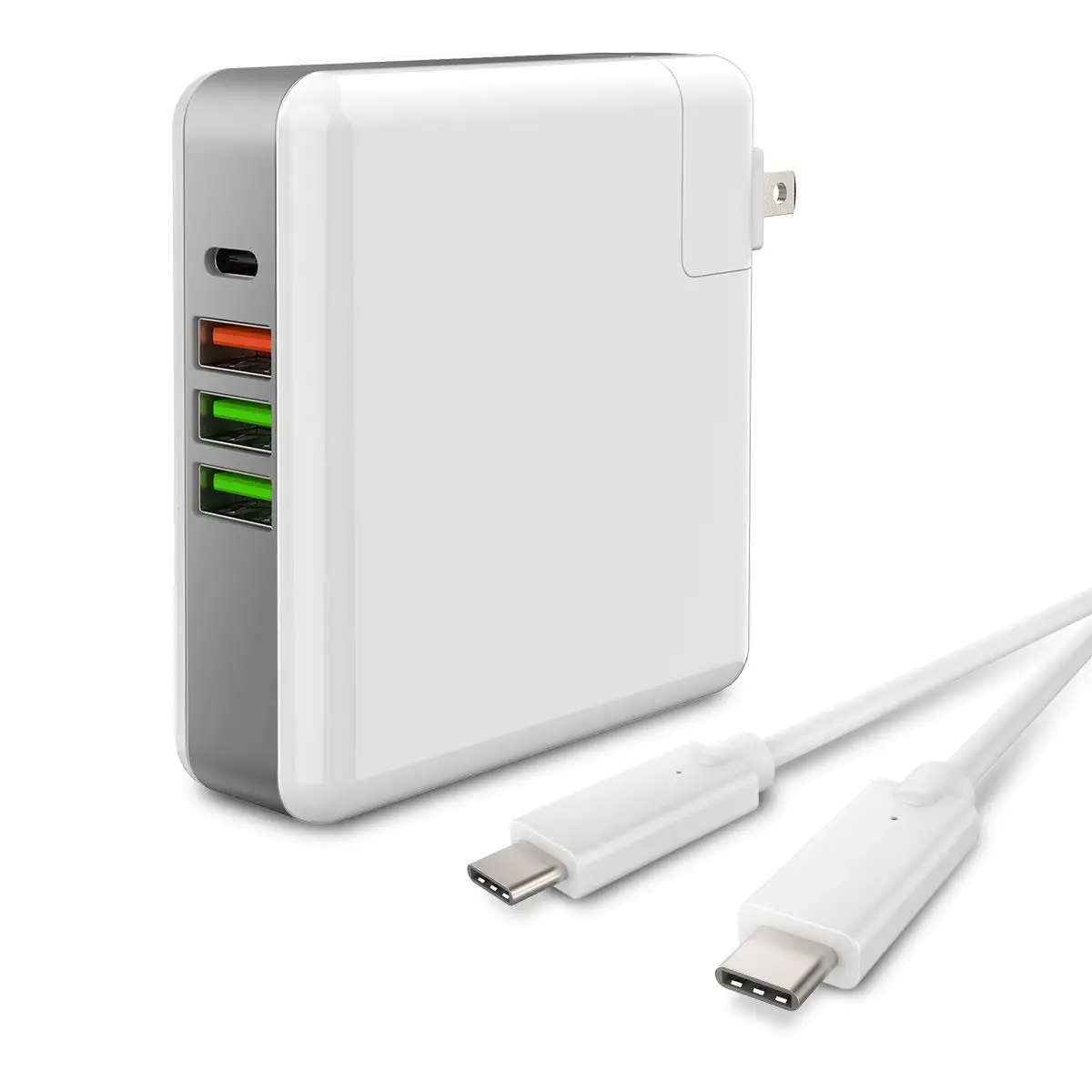 Настенное зарядное устройство USB C, 4 порта, 61 Вт, зарядное устройство usb type C PD, совместимо с MacBook iPhone Xs