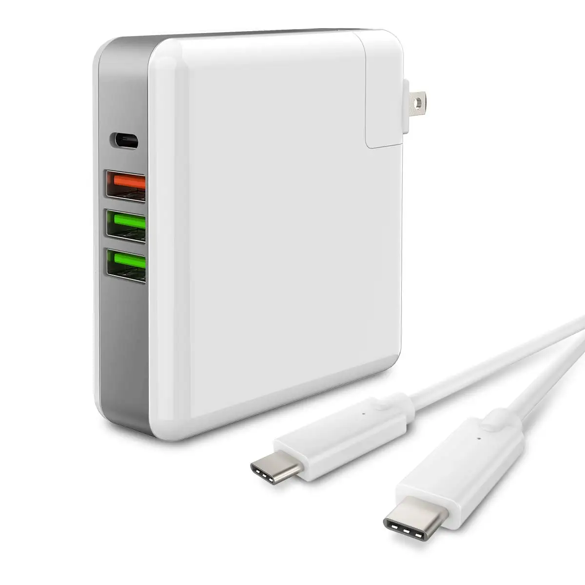 

USB C Wall Charger 4-Port 61W Power Delivery Charger USB Type C PD Charger Compatible with MacBook iPhone Xs