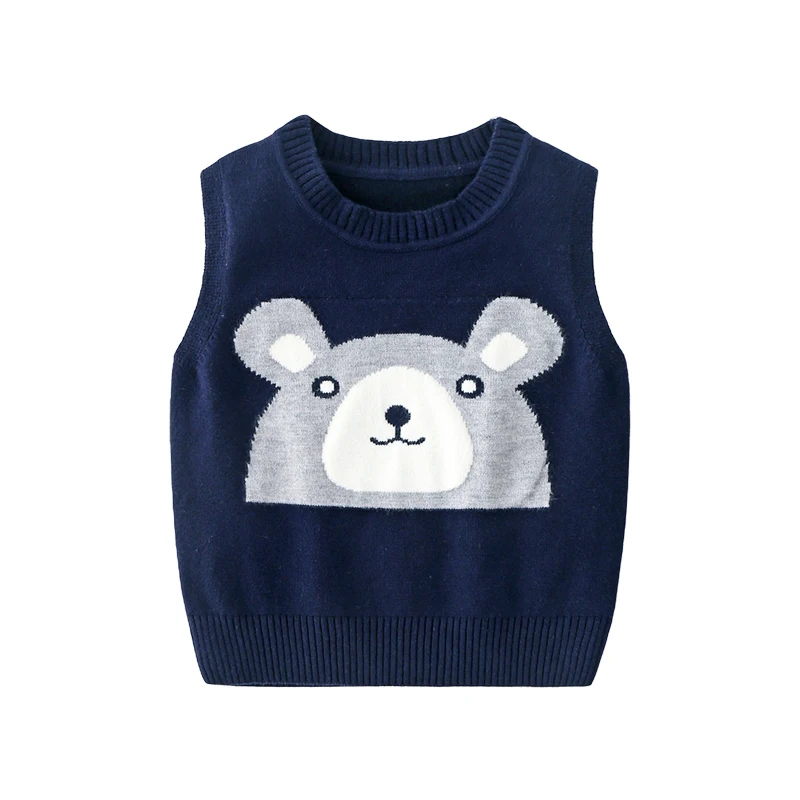 navy blue Новинка; свитер для мальчиков; жилетки; сезон осень-зима; жилетки для новорожденных с героями мультфильмов; Детский свитер для детей 0-6 лет; теплый пуловер; детская одежда с круглым вырезом - Цвет: navy blue