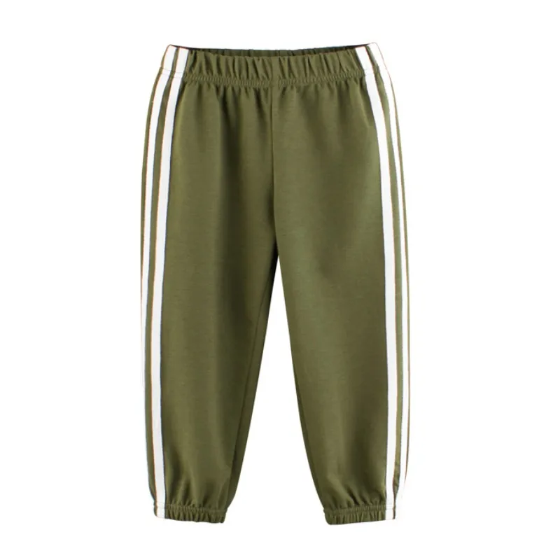 New Fashion Girl Pants Pure Color Side stripe Sports Leggings for Kid Girls1-9T Pants Kids Leggings Sport Trousers Outwear - Color: G