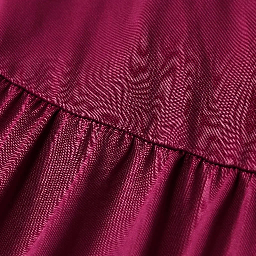 Vestidos, женское платье с запахом на груди, рукав три четверти, пояс с бантом, одноцветное платье размера плюс, ropa mujer sukienki robe femme