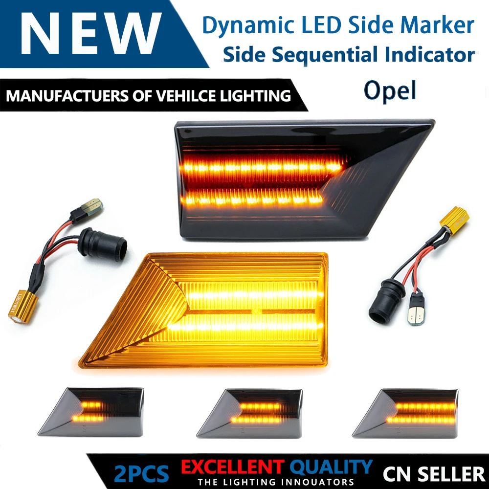 

2pcs Silver Dynamic Side Marker Lamp Turn Signal Flashing LED light For Opel Vectra C 2002-2008 Signum 2003-2008