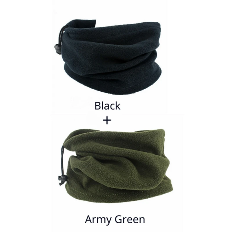 Black and Army green 1 шт., 3 в 1, шапки унисекс, лыжный снуд, шарф для женщин и мужчин, теплый флисовый шарф, снуд для шеи, теплая маска для лица, зима, весна - Цвет: Black and Army green
