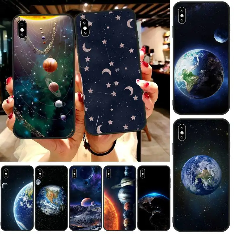 

Earth Moon Planet Fundas Coque Carcasa for IPhone 11 Pro Max Case XR XS 12 7 8 Plus SE 2020 Cover Accessories Cascos