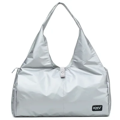 Fashion Dry Wet Separated Waterproof Outdoor Travel Handbag For Women Training Adjustable Strap Fitness Nylon Yoga Gym Bag New - Цвет: silver
