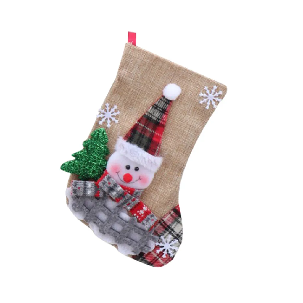 Рождественские товары; Подарочный мешок для конфет; реквизит для украшения; носки со снеговиком и оленем Санта-Клауса; декор в виде снежинки; подвесные украшения на елку; F920