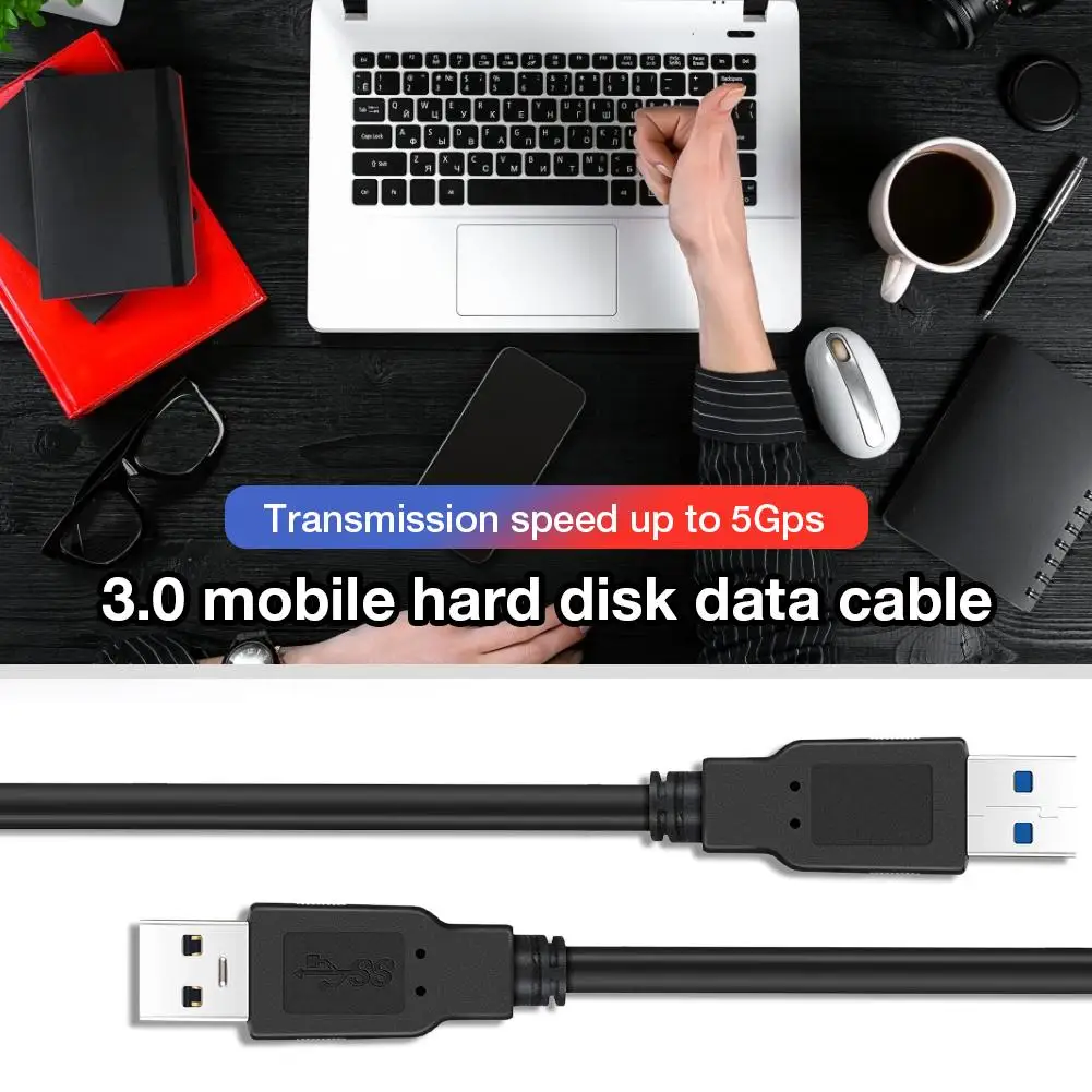 USB3.0 мобильный жесткий диск кабель для передачи данных 5Gps двунаправленный черный медный 1,8 м компьютер ноутбук USB 3,0 Мобильный жесткий диск кабель для передачи данных