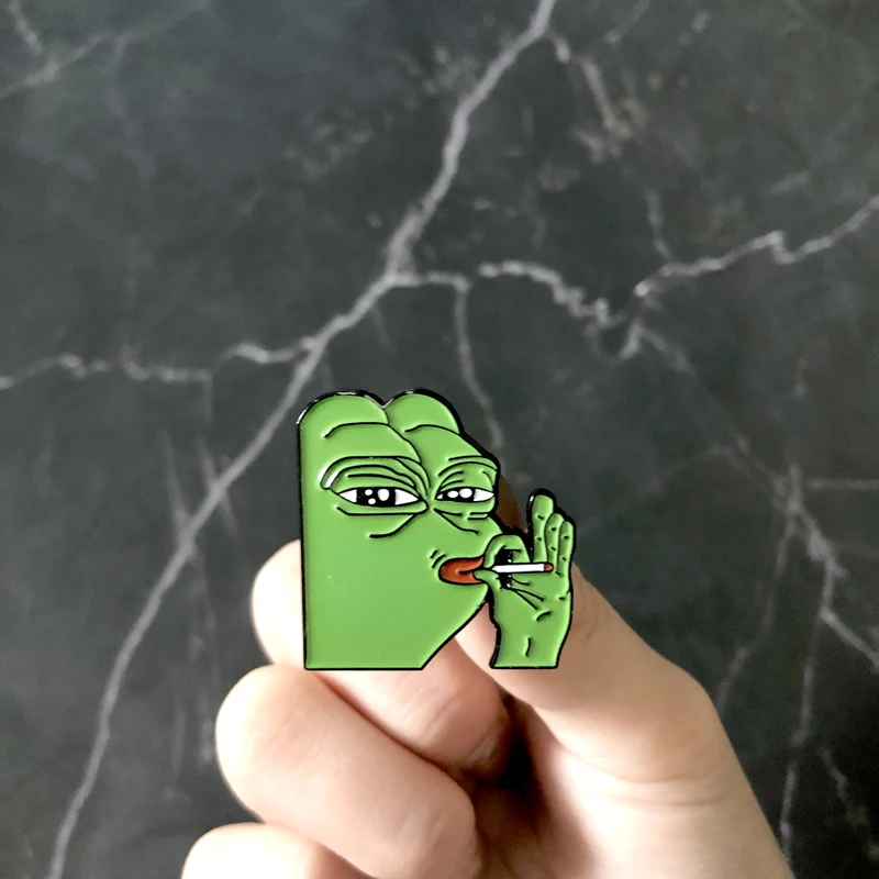 11 стилей Pepe feels bad man нагрудные булавки Sad Броши лягушка счастливая лягушка значки Pepe meme джинсовые куртки Сумки шляпы рюкзак аксессуары - Цвет: 3x2.7cm