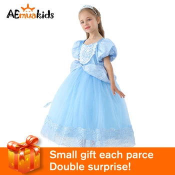 

AEMUAKIDS Little Girls Cinderella Dress up Lace Mesh Girl Princess Dress For Kids Party Birthday Dress Halloween