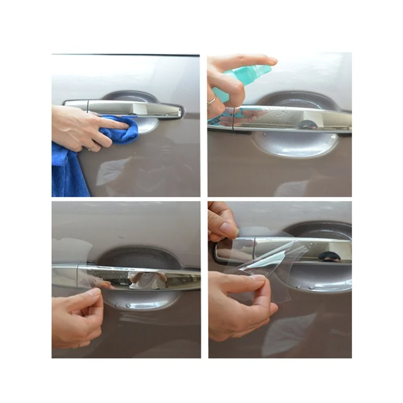 4 шт./компл. автомобиля ручка Защитная пленка для автомобиля внешние прозрачный Стикеры для Chevrolet Cruze Aveo Lacetti каптива Niva DJI Spark