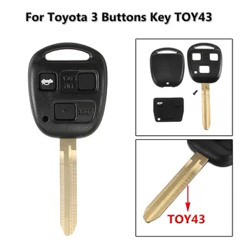 

3 Buttons Car Remote Key Case Fob Cover Button Key Case For Toyota Avensis Corolla Yaris Rav4