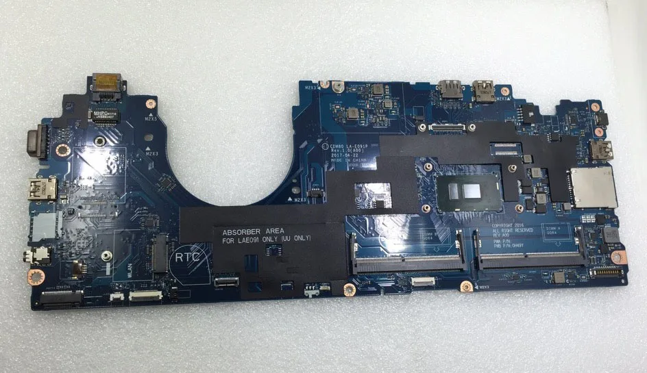 Для Dell Latitude 5580 материнская плата для ноутбуков Материнская плата CN-0752xf 0752xf 752xf CDM80 LA-E091P i3-7100U Процессор i3 7100 7100u