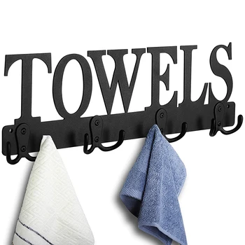 

FashionTowel Rack 8 Hooks Towel Holder & Organizer Wall Mount Towel Holder Sandblasted Robe Hooks Rustproof and Waterproof