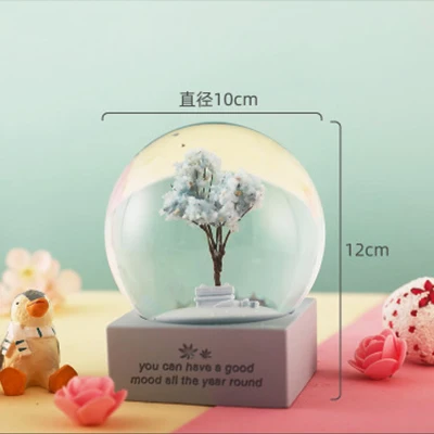 ornament summer Креативная четырехсезонная Миниатюрная модель хрустальный шар Бусик декоративная коробочка аксессуары Цветочное дерево снежное дерево Смола стеклянные фигурки гостиная статуя для декора подарки для студентов Новогодний подарок - Цвет: ornament summer