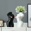 Human Body Ceramic Vase Black and White Nude Abstract Human Female Naked Girl Flower Vase Home Decoration Crafts Ornaments 2