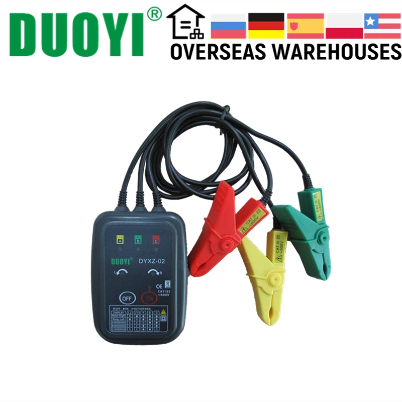 DUOYI DYXZ-02 детектор фазной последовательности измеритель фазы 3-фазный тестер цепи