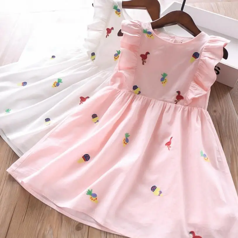 Хлопковые Платья для девочек; Новинка года; летнее платье для малышей; ; одежда для детей; Милая Одежда для маленьких девочек;