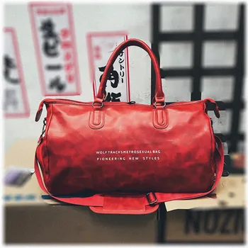 

Top Quality Gym Bag Leather Lady Travel Luggage Bag Shoes Pocket Sports Bag for Women Fitness Shoulder Bag Tas Gymtas B194