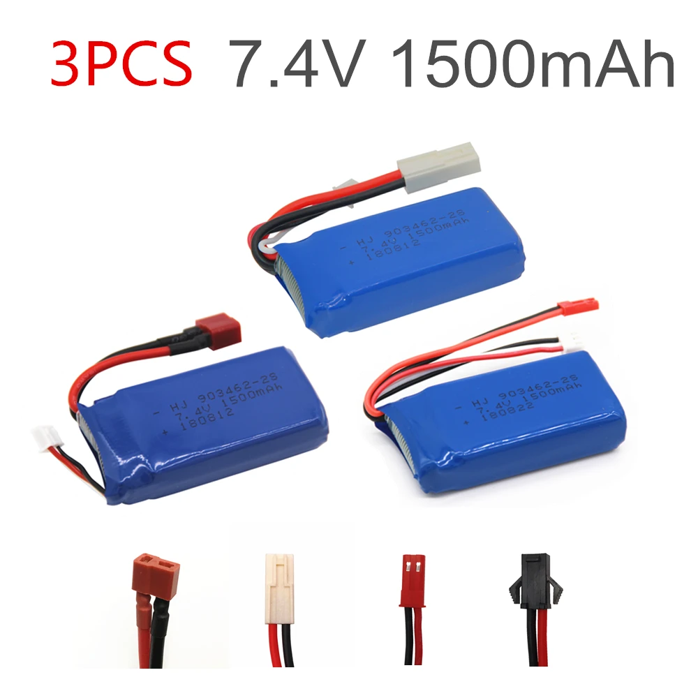 7 4 V 1500 mAh Lipo батарея для FT009 144001 12428 RC лодки 2S mah 903462 3 шт.|Детали и аксессуары| |