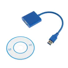 USB 3,0 к VGA Мульти-дисплей адаптер конвертер внешняя видео Графическая карта+ диск с драйверами для windows 7/8 системы