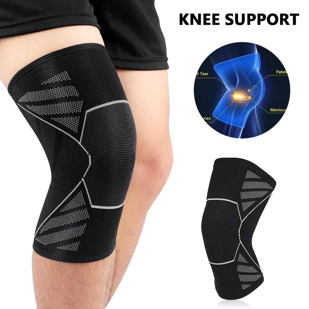 

1pcs Knee Support Elastic Knee Pads Nylon Sports Fitness Kneepad Protective Breathable Basketball Football Sport Safety Kneepad