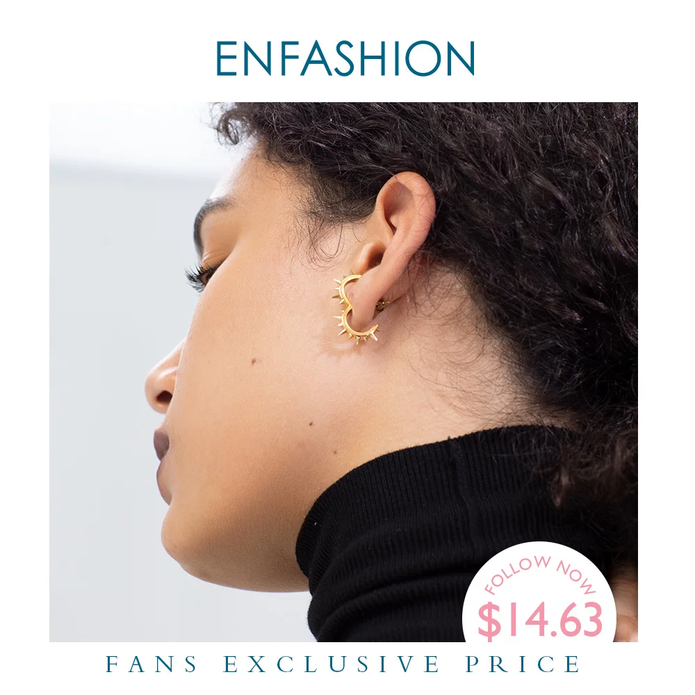 ENFASHION Панк Спайк серьги со шпилькой для женщин золото Цвет нержавеющая из стали
