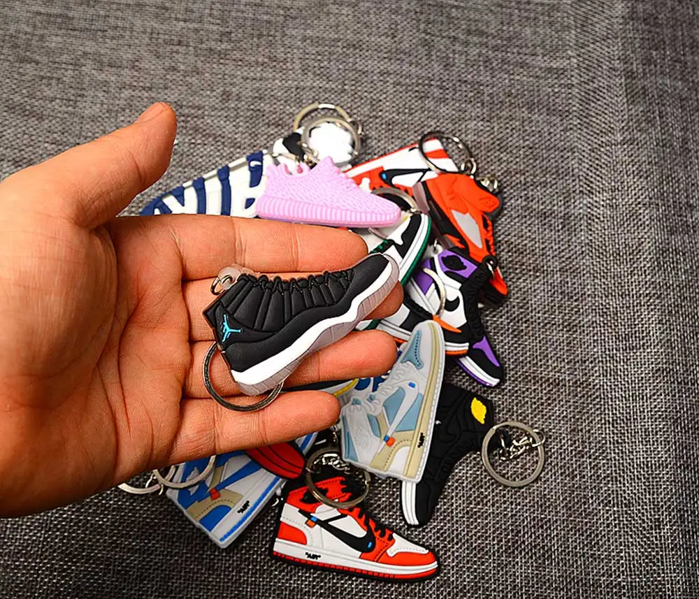 

Personality DIY Air Jordan 1 2D Sneaker stickers Model Keychain Bag Box Pendant Couple doll accessory