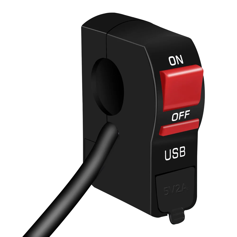 Мотоцикл телефон зарядка через usb фара переключатель аксессуары водонепроницаемый портативный мото автомобильное электрическое зарядное устройство