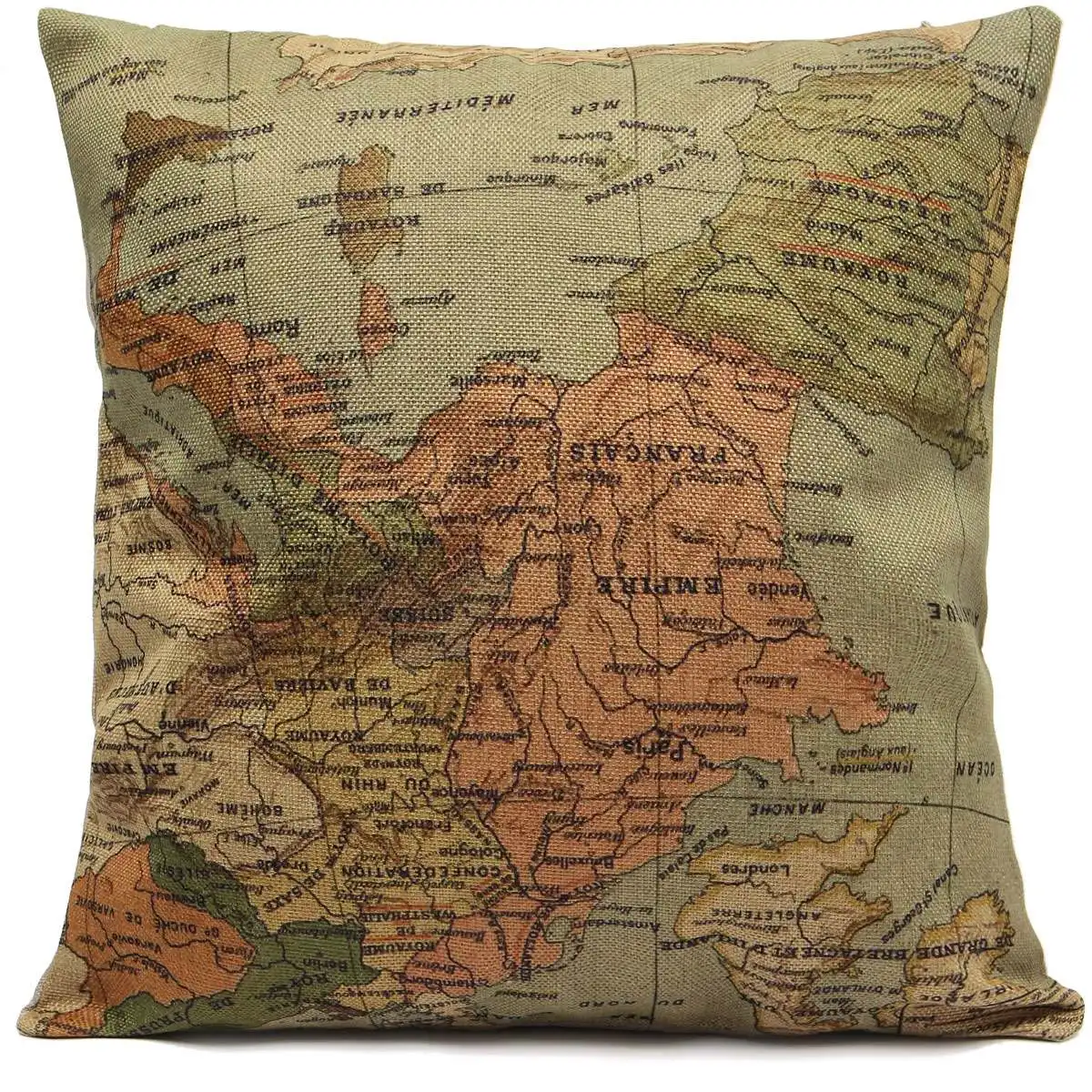 Наволочка с картой мира 45X45 см