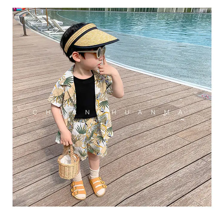 Baby Boy Short-sleeved Beach Suit - Image 4