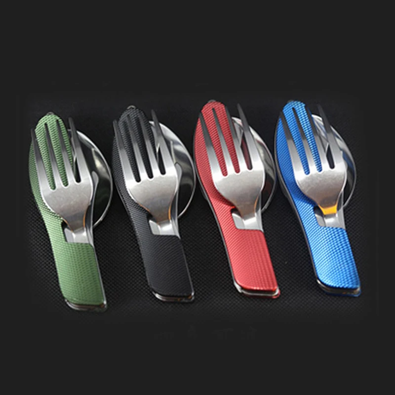 

Spoon knife tableware can opener Portable cutlery multi tool utensil bottle Picnic camp fold Spork fork flatware multitool