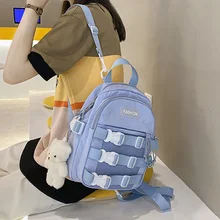 

Cute mini girly backpack Japanese casual Harajuku style kawaii student school bag Solid color nylon small girls backpack 2021