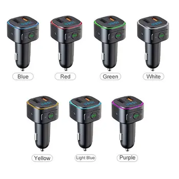 

T46Q Bluetooth Car Adapter MP3 Colorful Atmosphere Lamp FM Transmitter QC3.0 USB