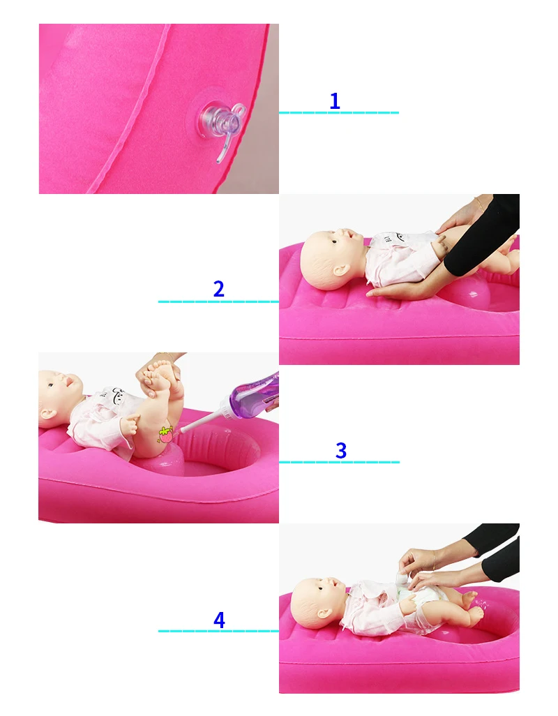Banheira do Bebê Banco de Banho Inflável Infantil Portátil Dobrável Viagem Lavagem Inferior Rabo Cabelo Bunda Suporte Bidé Mudando Mesa 3 de banho suporte bidé mudando mesa