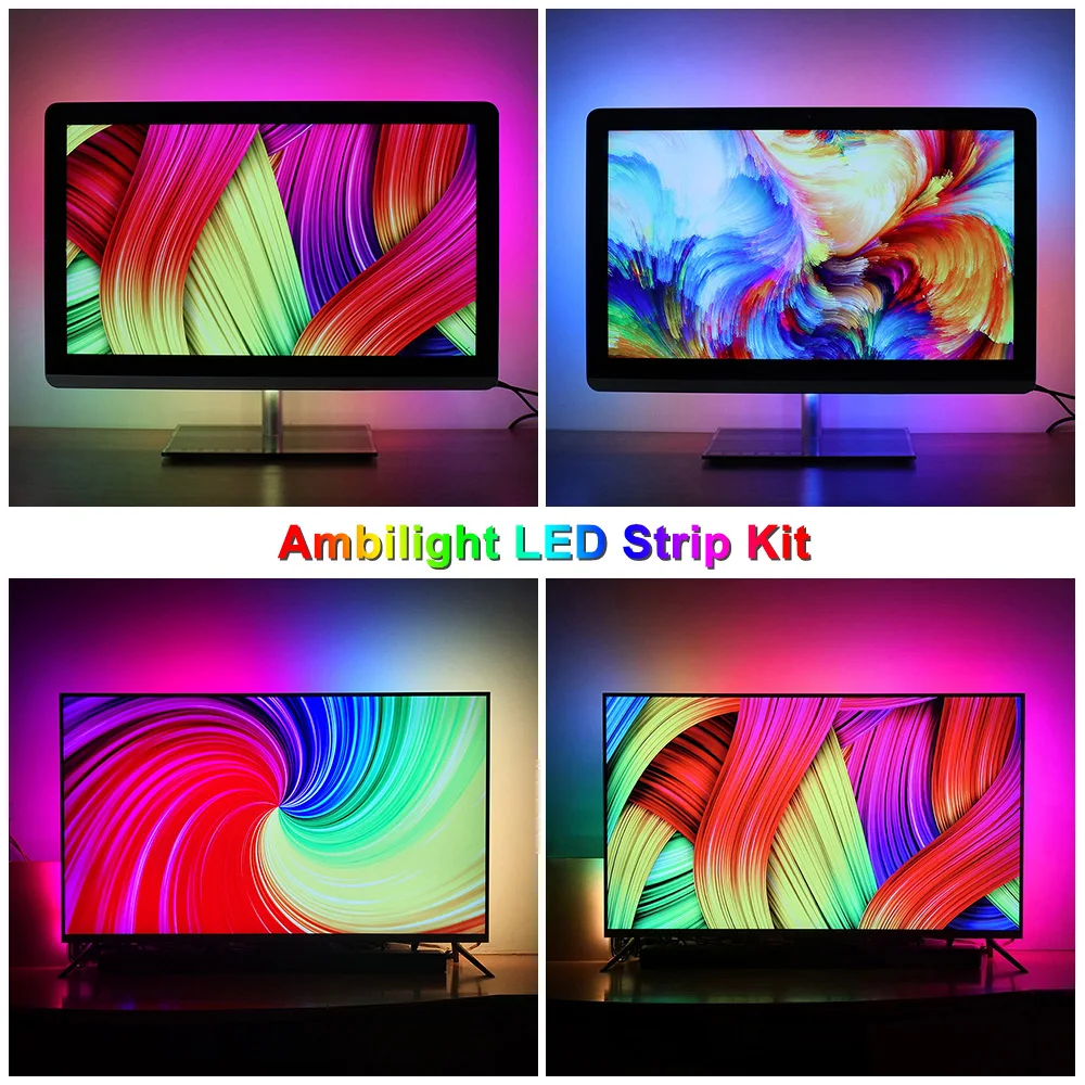 2 м~ 5 м 5050 RGB USB Светодиодная лента HD tv монитор Настольный ПК экран тыловая подсветка Ambilight лента ленточная гирлянда