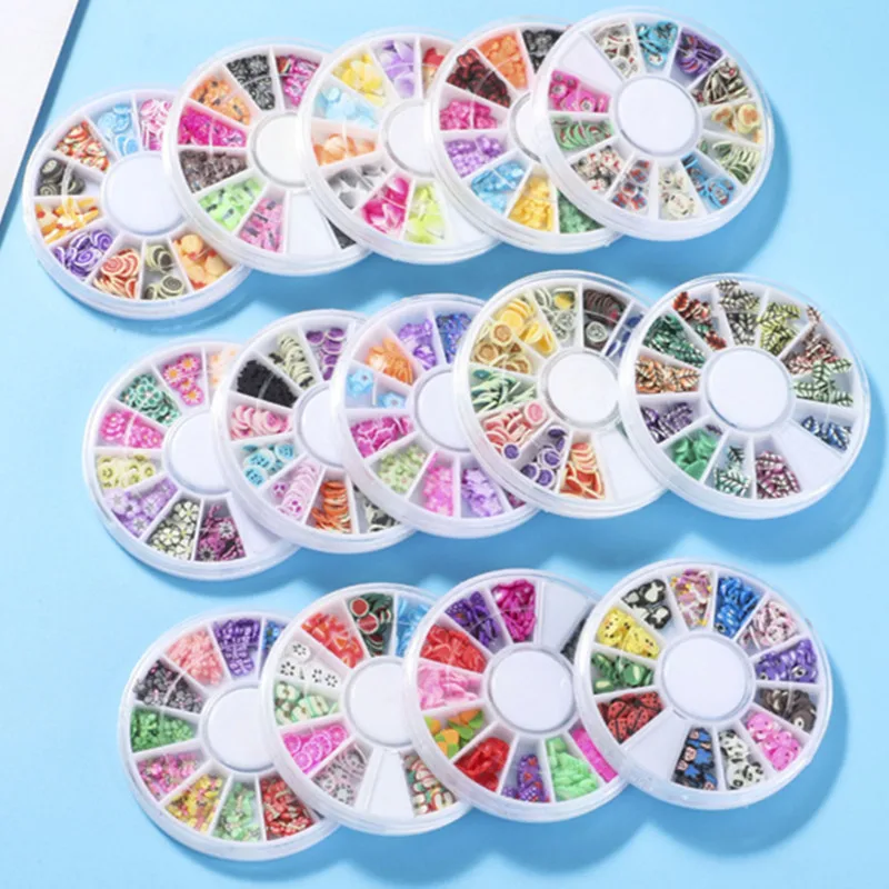 Mixed 3D Halloween Christmas Fruit Slice Polymer Clay Nail Art Decoration Female Manicure Rhinestones Accessories Supplies | Красота и