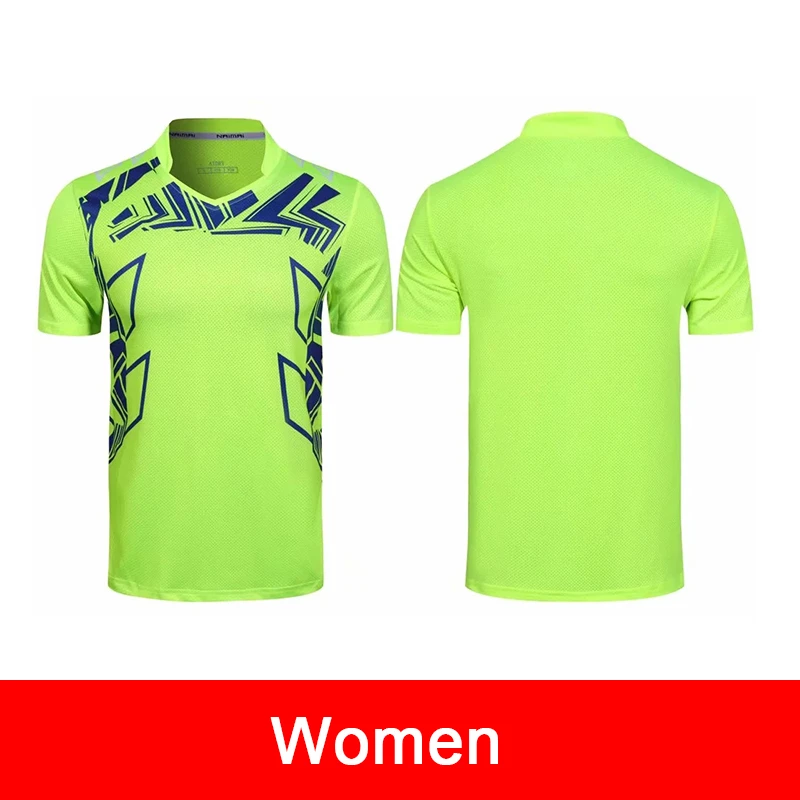 Одежда для бадминтона дышащая быстросохнущая впитывающая пот Настольный теннис спортивные костюмы футболка и шорты для мужчин и женщин L820SHC - Цвет: Women Shirt Green