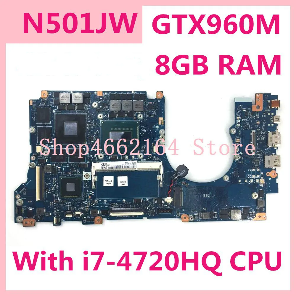 Системная плата N501JW с Φ CPU 8 Гб RAM GTX960M/2G для ASUS ROG UX501J G501J UX50JW FX60J протестированная