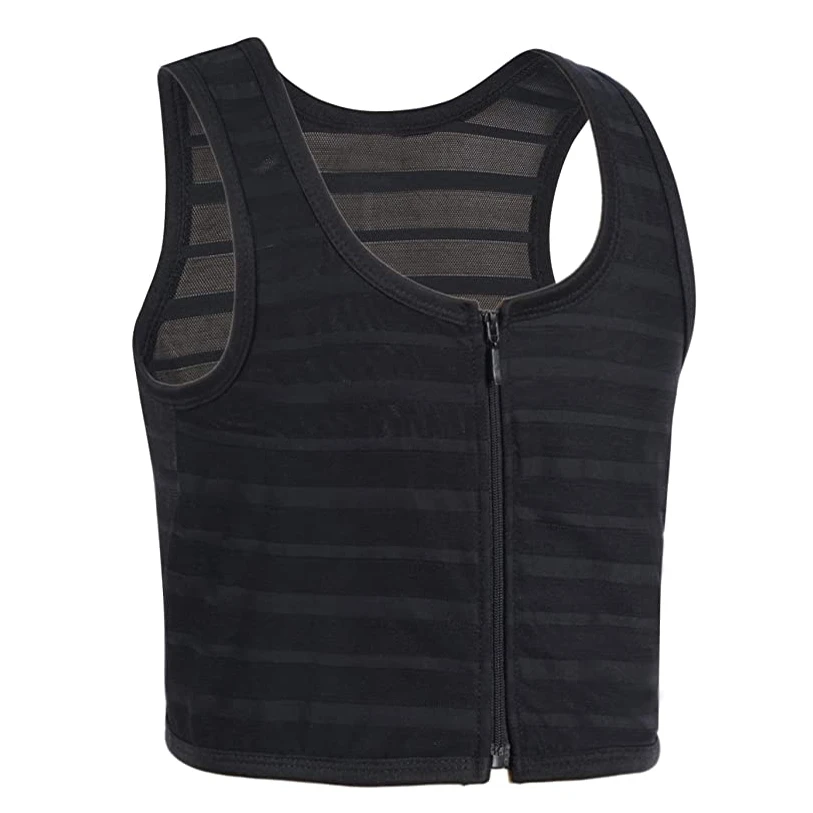 Breathable Mesh Bandage Bra Tank Tops Chest Binder Flatten Breast