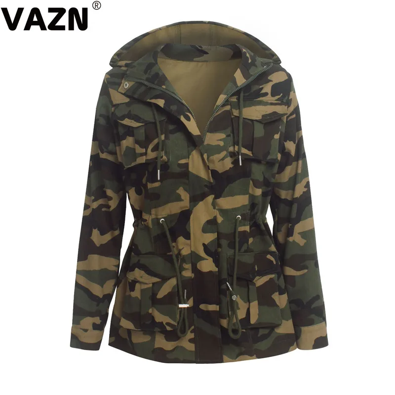 VAZN, шикарный товар, осень, сексуальная леди, 2 дизайна, зеленые пальто, длинный рукав, с капюшоном, на молнии, с карманами, верхняя одежда для молодых девушек, крутые пальто