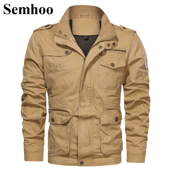 

2020 Spring And Autumn Cotton Long Jacket Casual Collar Loose solid color Plus Size Men's Military Wind Jacket M-5XL