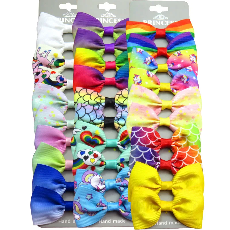 

20PCS/Lot Lovely 5 MIX Styles Hairpins Grosgrain Ribbon Bows Clips 2020 Korean Creativity Hair Accessories For Baby Girls NEW