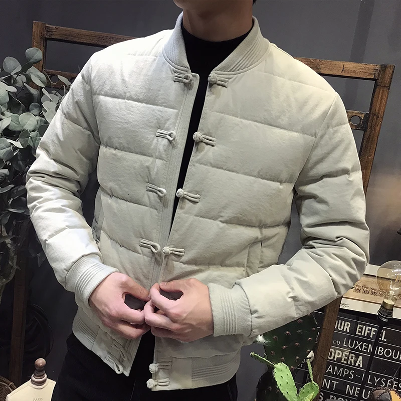 Veste Homme Hiver Chaquetas парка зимняя куртка мужская китайская стильная стойка воротник парка Homme пальто для мужчин мужская одежда