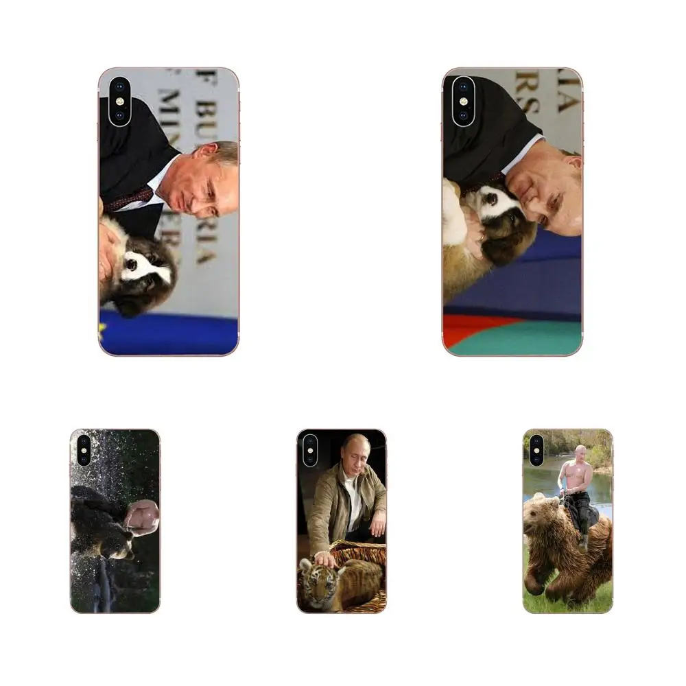 

For Huawei Honor 4C 5A 5C 5X 6 6A 6X 7 7A 7C 7X 8 8C 8S 9 10 10i 20 20i Lite Pro Soft TPU Fashion Cell Case Putin And Dogs Bear