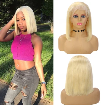 

Blonde 613 Colored Bob 13X4 Lace Front Wig Brazilian Remy Straight Lace Frontal Wigs Burg Brown Human Hair Lace Wigs EUPHORIA