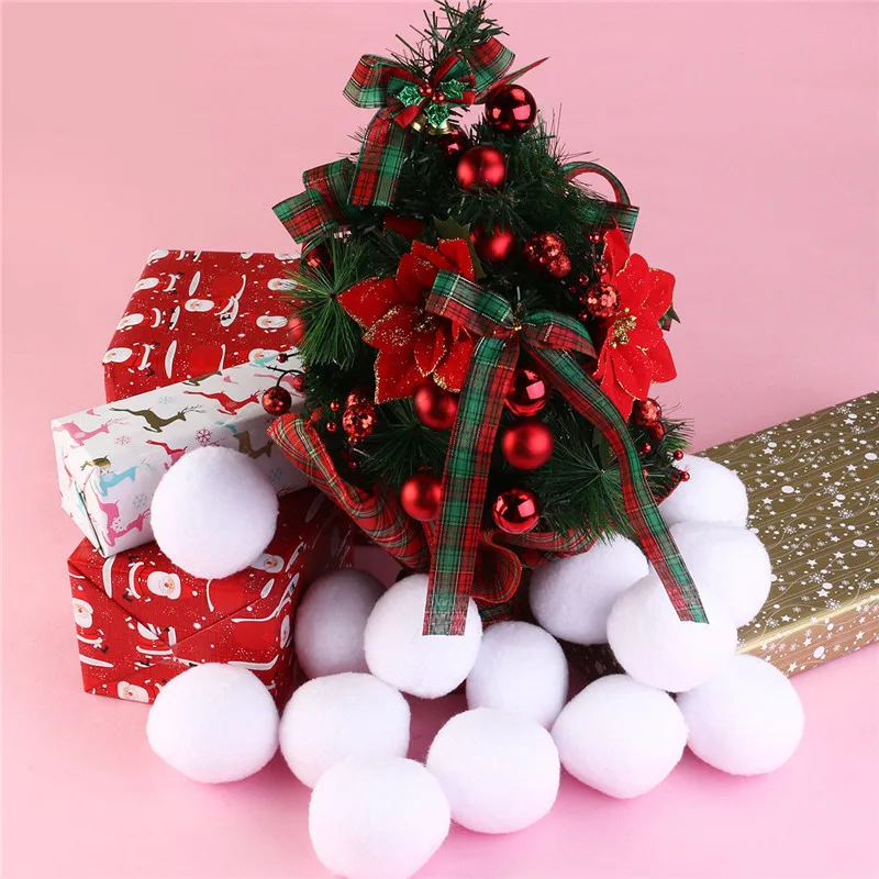 

20Pcs/Bag Christmas Snowballs Indoor Xmas Decoration Realistic Soft Plush Snow Balls 7cm Simulation Ornaments Navidad Decor