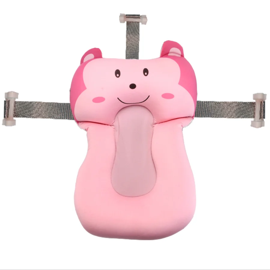 pink 1 шт портативная детская Нескользящая Ванна для новорожденного с воздушной подушкой кровать/стул/полка детский душ милые животные Мультяшные Детские подушки для ванной# TC - Цвет: pink