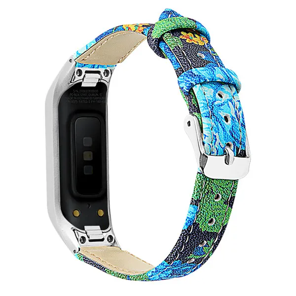 Color J Кожаный ремешок для samsung Galaxy Fit-e SM-R375 часы полосы с рамкой чехол браслет из натуральной кожи запасные ремешки для часов - Цвет: Color J