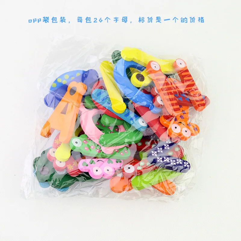 Wooden Numbers A-Z Letter Alphabet Magnet Educational Toy For Baby Kids Fridge Magnet Sticker Montessori Learning Toys Gadget
