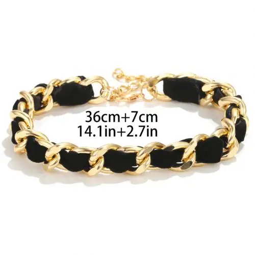 Waist Chain SANWOOD, Модный черный фланелевый золотой пояс для женщин, металлический пояс на талию, Женский винтажный тканевый пояс из флока - Цвет: Waist Chain